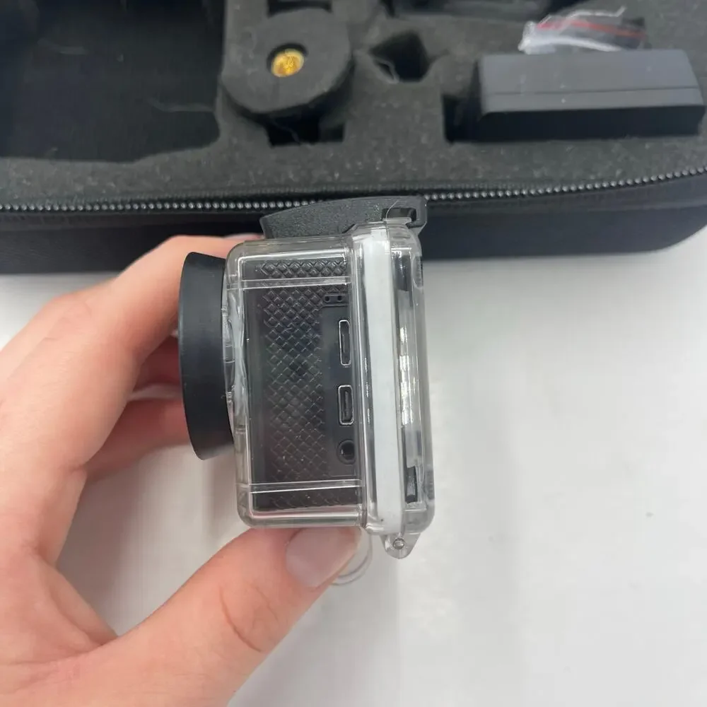 HLS Waterproof Action Video Camera 4K With 2 Batteries, Accessories, Case TESTED